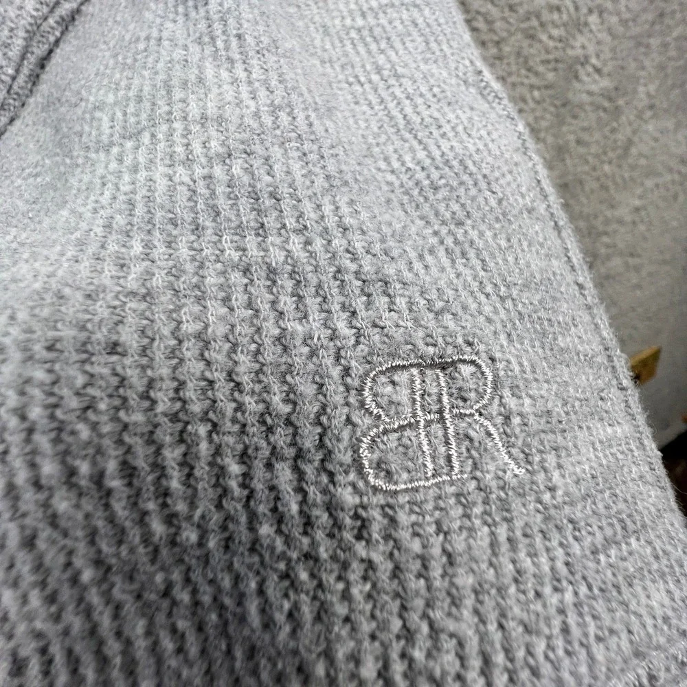 Banana Republic Sweatshirt Mens XL Gray Waffle Knit Raglan Pullover Casual‎